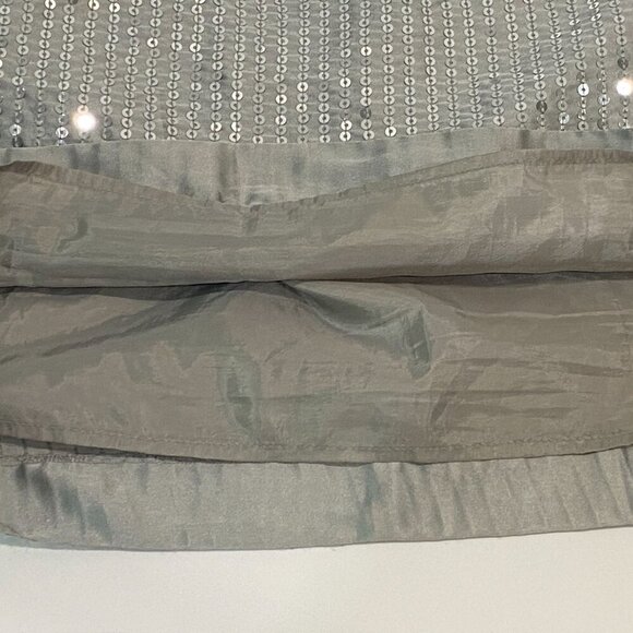 Y2K Gap Factory Silver Sequin Mini Skirt Womens Size 8 Lined Party Club - Picture 5 of 6